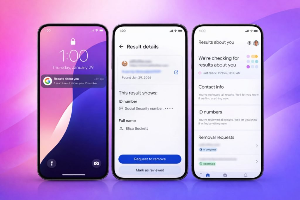 مراحل حذف اطلاعات شخصی از گوگل