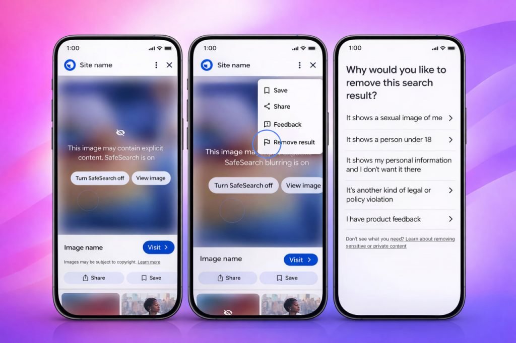 مراحل حذف اطلاعات شخصی از گوگل